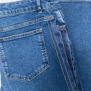 Vintage Boden Cambridge Embroidered Jeans with Rainbow 🌈 Stripe